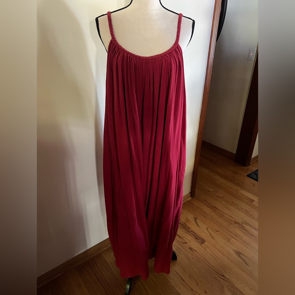 Lovely red with braided strap dress
